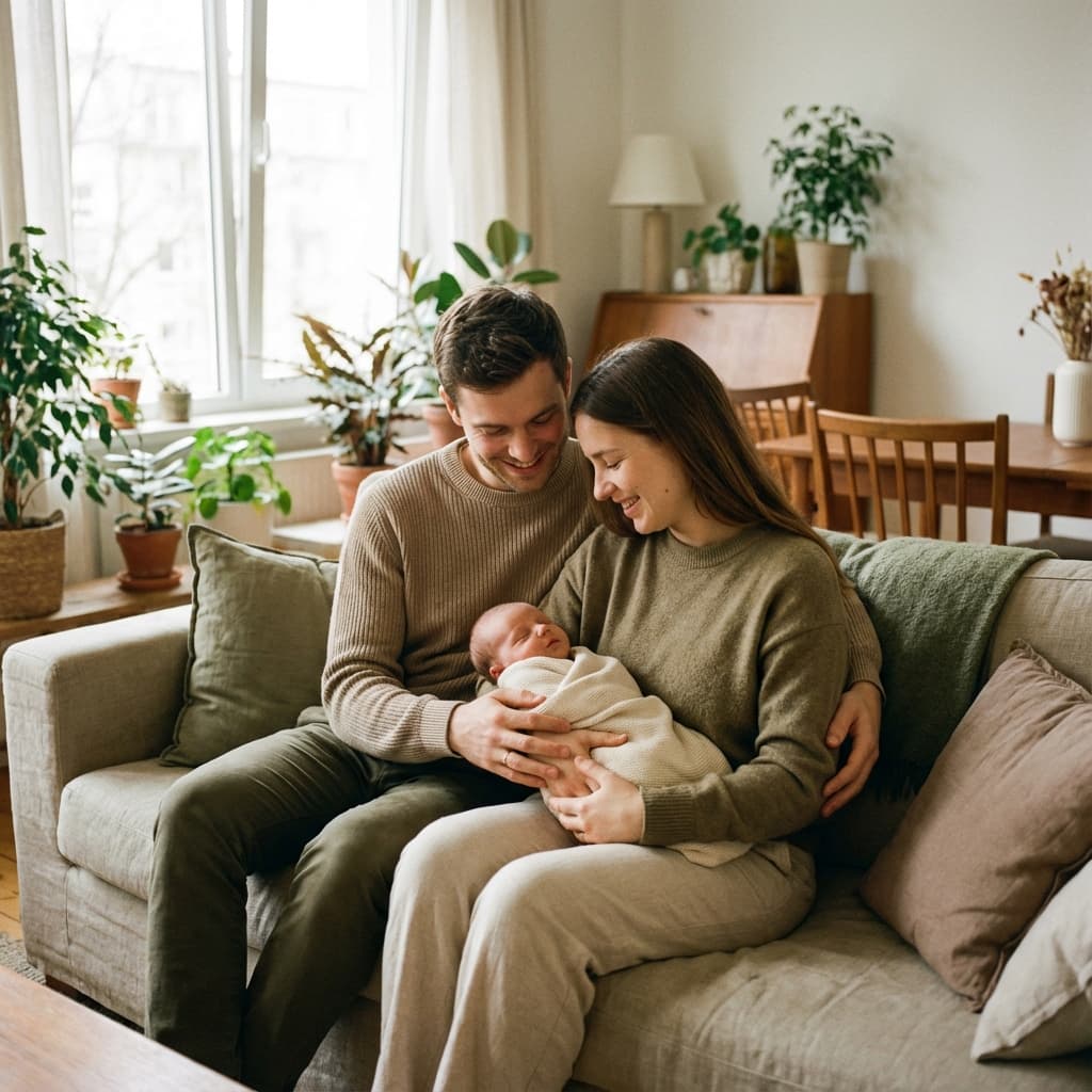 Young parents organizing family information with MyLifeLedger