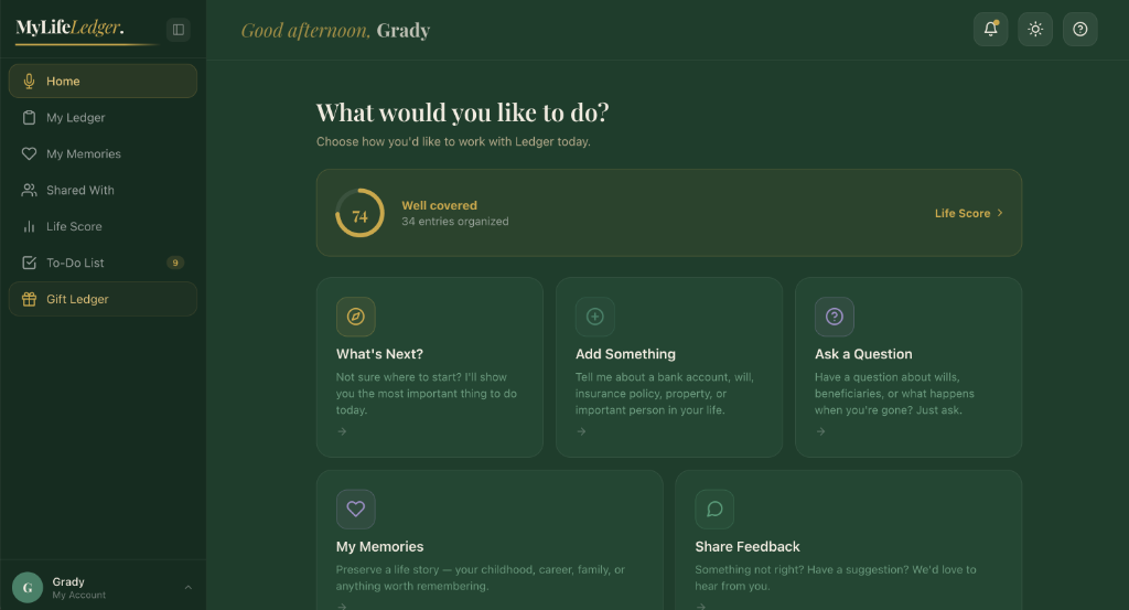 MyLifeLedger Desktop App